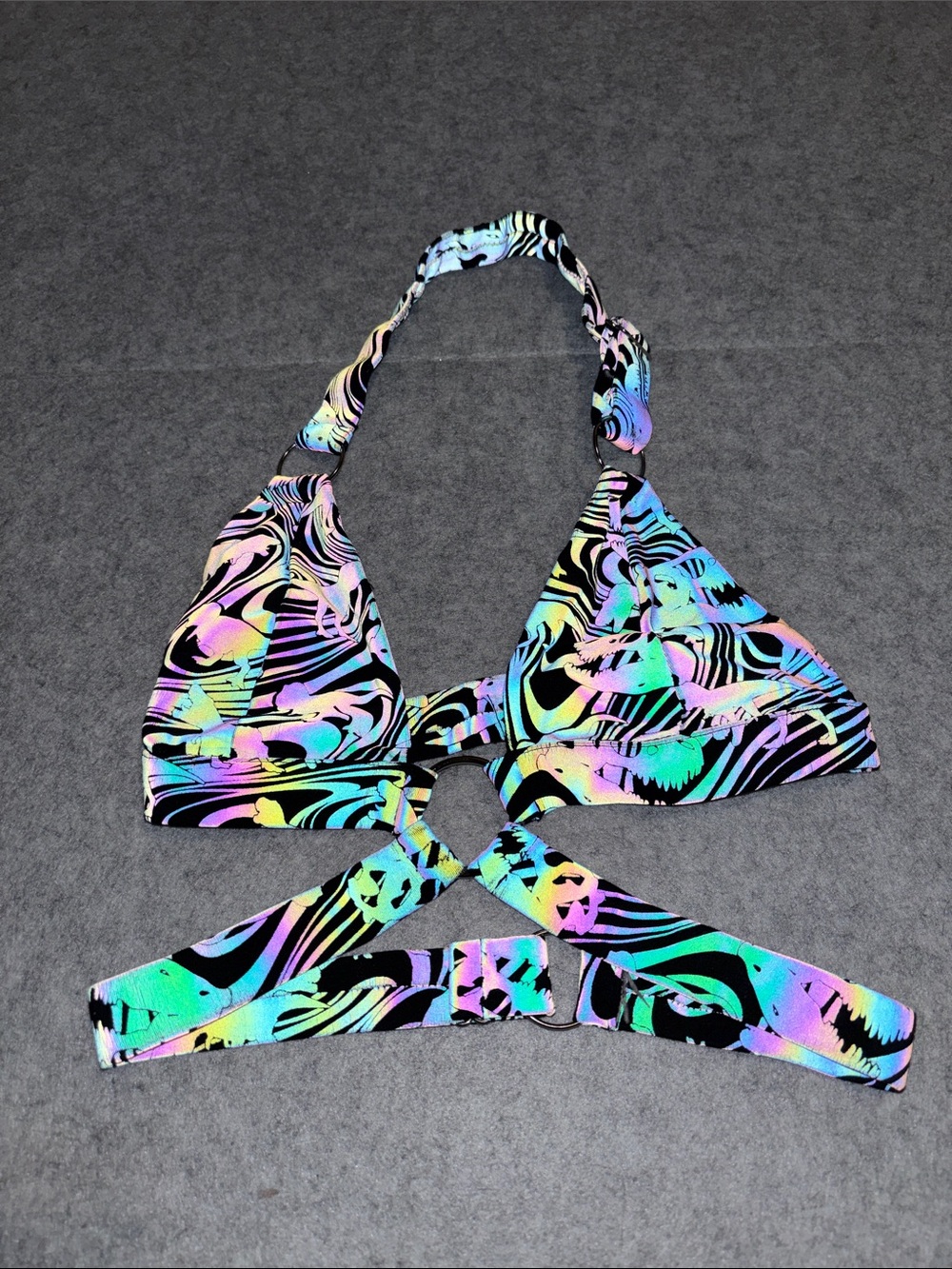 iHeartRaves Rainbow Reflective Dinosaur Crossover Adjustable Rave Top